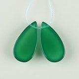 Green Agate Earrings Beads 25x13x7mm for DIY Jewelry Making