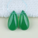Green Agate Earrings Beads 25x13x7mm for DIY Jewelry Making