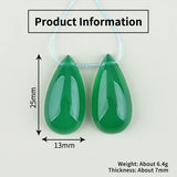 Green Agate Earrings Beads 25x13x7mm for DIY Jewelry Making