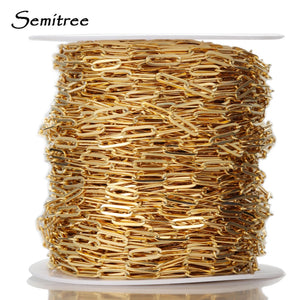1 Meter Stainless Steel Flat Chain Oval Link Chains DIY Wallet Chain Necklace