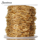 1 Meter Stainless Steel Flat Chain Oval Link Chains DIY Wallet Chain Necklace