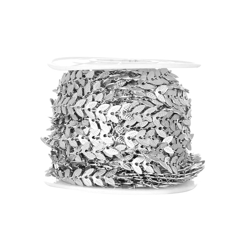 1 Meter Stainless Steel Leaves Chains for DIY Jewelry Making