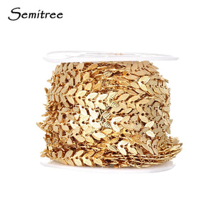 1 Meter Stainless Steel Leaves Chains for DIY Jewelry Making