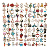 100pcs Mixed Style Animal Moon Leaves Charms for DIY Jewelry Making