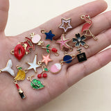 100pcs Mixed Style Animal Moon Leaves Charms for DIY Jewelry Making