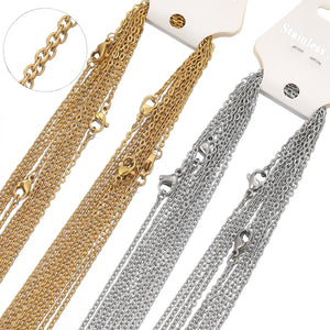 10pcs 2mm Stainless Steel Cuban Chains DIY Crafts