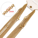 10pcs 2mm Stainless Steel Cuban Chains DIY Crafts