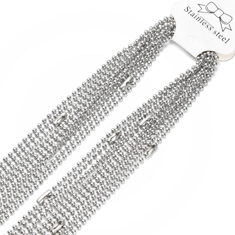 10pcs Stainless Steel Ball Chain Necklaces for DIY Jewelry Making