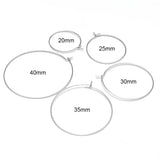 20pcs Stainless Steel Wire Hoops Earrings DIY Jewelry Making 20mm 30mm