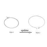 20pcs Stainless Steel Wire Hoops Earrings DIY Jewelry Making 20mm 30mm