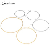 20pcs Stainless Steel Wire Hoops Earrings DIY Jewelry Making 20mm 30mm