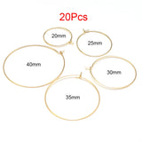 20pcs Stainless Steel Wire Hoops Earrings DIY Jewelry Making 20mm 30mm