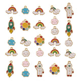 27pcs Rainbow Sunflower Spaceman Earrings Charms Necklace Pendant DIY Jewelry