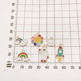 27pcs Rainbow Sunflower Spaceman Earrings Charms Necklace Pendant DIY Jewelry