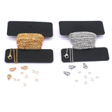 5M 2mm Stainless Steel Link Chains Necklaces Lobster Clasp DIY Jewelry Findings