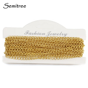 5m 3*4mm Stainless Steel Twist Chains DIY Necklace Bracelet Jewelry Findings