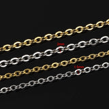 5m 2mm Stainless Steel Link Chains for DIY Jewelry Making