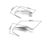 50pcs 316 Stainless Steel Ear Wire Hooks Earrings Findings DIY Jewelry Making