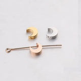 5Pcs 8mm Stainless Steel Moon Beads Spacer for DIY Jewelry Making