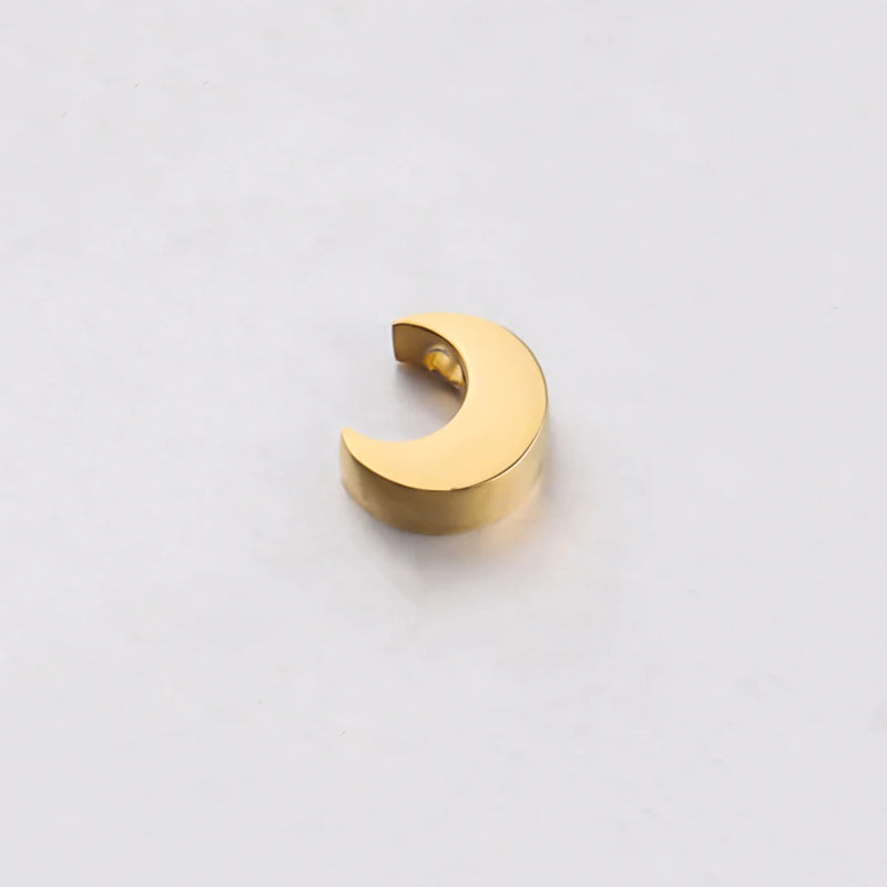 5Pcs 8mm Stainless Steel Moon Beads Spacer for DIY Jewelry Making