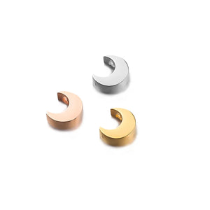 5Pcs 8mm Stainless Steel Moon Beads Spacer for DIY Jewelry Making