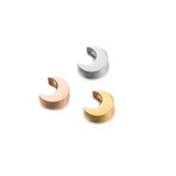 5Pcs 8mm Stainless Steel Moon Beads Spacer for DIY Jewelry Making