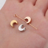 5Pcs 8mm Stainless Steel Moon Beads Spacer for DIY Jewelry Making