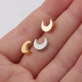 5Pcs 8mm Stainless Steel Moon Beads Spacer for DIY Jewelry Making