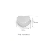 5Pcs 8mm Stainless Steel Heart Beads Spacer Bead DIY Jewelry Findings
