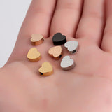 5Pcs 8mm Stainless Steel Heart Beads Spacer Bead DIY Jewelry Findings