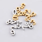 5Pcs Stainless Steel Number Beads DIY Birthday Bracelet Charms