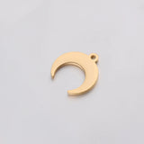 5pcs Stainless Steel Ox Horn Charms Crescent Moon Necklace Pendant