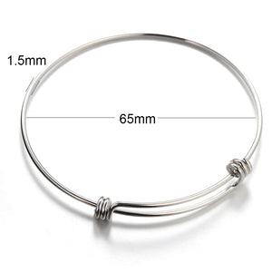 5pcs Stainless Steel Adjustable Wire Bracelet Bangle for DIY Charms