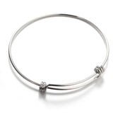 5pcs Stainless Steel Adjustable Wire Bracelet Bangle for DIY Charms