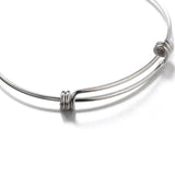 5pcs Stainless Steel Adjustable Wire Bracelet Bangle for DIY Charms