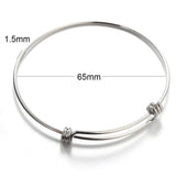 5pcs Stainless Steel Adjustable Wire Bracelet Bangle for DIY Charms
