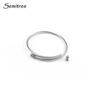304 SS Twist Wire Bracelet Bangle for DIY Jewelry Making
