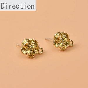 Camellia Retro Rose Flower Belt Earrings Material