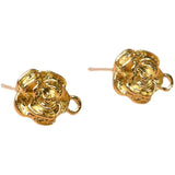 Camellia Retro Rose Flower Belt Earrings Material