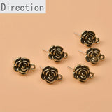 Camellia Retro Rose Flower Belt Earrings Material