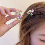 Small Rose Clasp Clips Tulip Mini Metal Clips Women's Hair Accessories