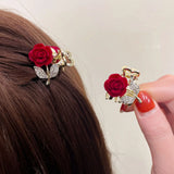 Small Rose Clasp Clips Tulip Mini Metal Clips Women's Hair Accessories