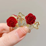 Small Rose Clasp Clips Tulip Mini Metal Clips Women's Hair Accessories