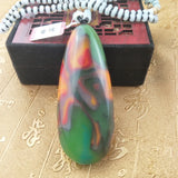 A-level Natural Jade Stone Pendant Three-color Bead Necklace