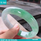 Burmese Ice Green Jade Bangle Women Fine Jewelry