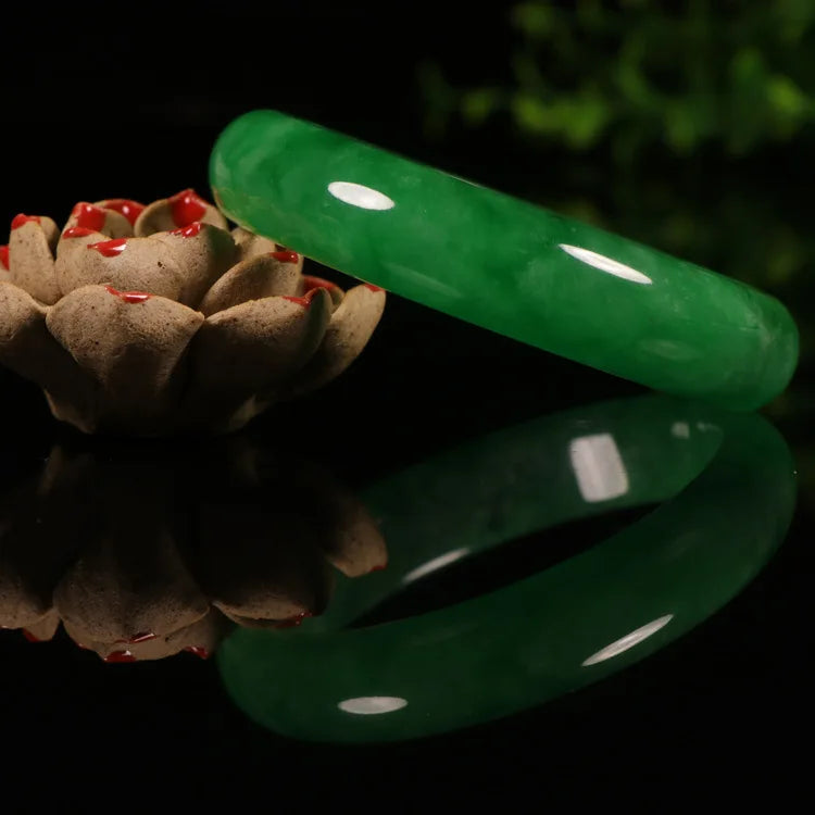 Natural Myanmar A Emerald Bracelet Green 54-62mm Jade Bracelet