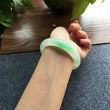 Natural Myanmar Emerald A-Class 54-62mm Ice Green Bicolor Bracelet