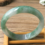 Certificate Myanmar Emerald 54-62mm Light Green Bi-color Jade Bracelet