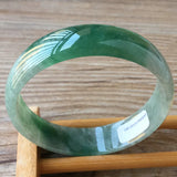 Certificate Myanmar Emerald 54-62mm Light Green Bi-color Jade Bracelet