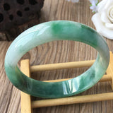 Certificate Myanmar Emerald 54-62mm Light Green Bi-color Jade Bracelet